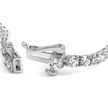 Pulsera de tenis de oro blanco de 14 quilates con diamantes cultivados en laboratorio de 5.0 quilates (color F-G, claridad VS1-VS2) - 7.25 pulgadas