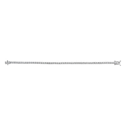 Pulsera de tenis de oro blanco de 14 quilates con diamantes cultivados en laboratorio de 5.0 quilates (color F-G, claridad VS1-VS2) - 7.25 pulgadas