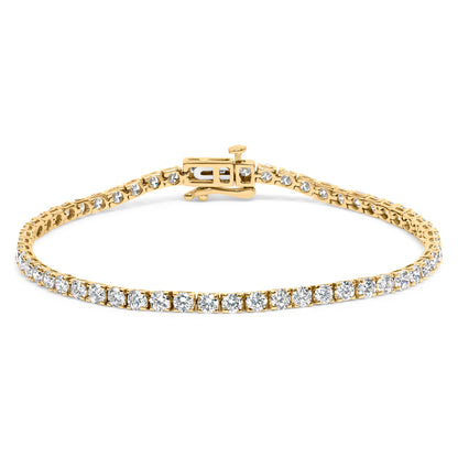 Pulsera de tenis de oro blanco de 14 quilates con diamantes cultivados en laboratorio de 5.0 quilates (color F-G, claridad VS1-VS2) - 7.25 pulgadas