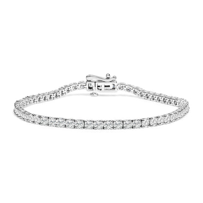 Pulsera de tenis clásica de oro blanco de 14 quilates con diamantes de laboratorio de 6.00 quilates - 7.25"