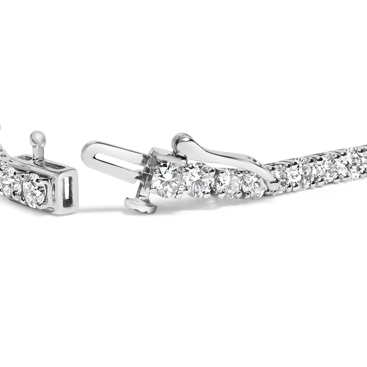 Pulsera de tenis clásica de oro blanco de 14 quilates con diamantes de laboratorio de 6.00 quilates - 7.25"