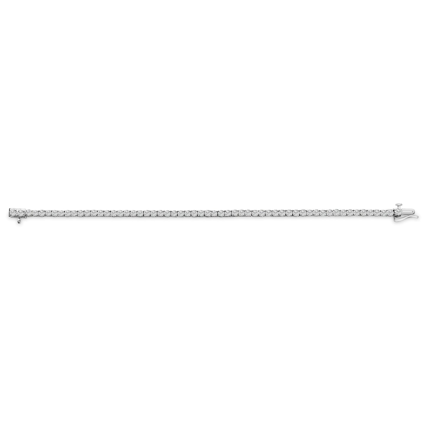 Pulsera de tenis clásica de oro blanco de 14 quilates con diamantes de laboratorio de 6.00 quilates - 7.25"