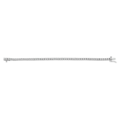 Pulsera de tenis de 7" de oro blanco de 14K con diamantes cultivados en laboratorio de 7.0 cttw engastados con 4 puntas