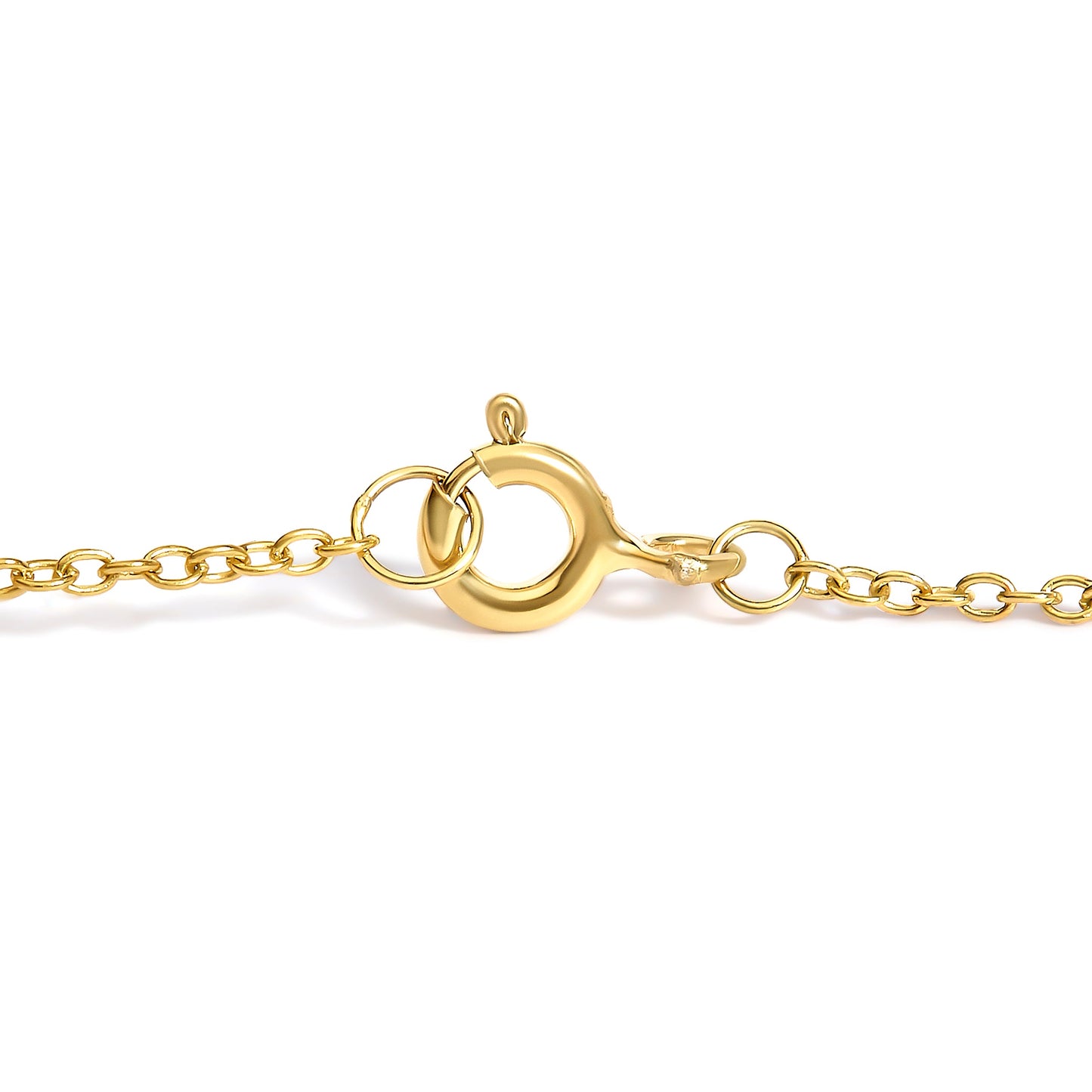 Pulsera de eslabones con diseño de rosas de plata de ley bañada en oro amarillo de 14 quilates con diamantes cultivados en laboratorio de 0,5 quilates.