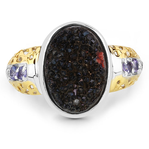 Anillo de plata de ley .925 con varias piedras preciosas de 4,74 quilates