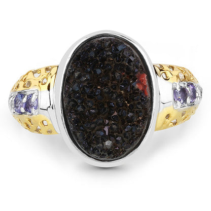 Anillo de plata de ley .925 con varias piedras preciosas de 4,74 quilates