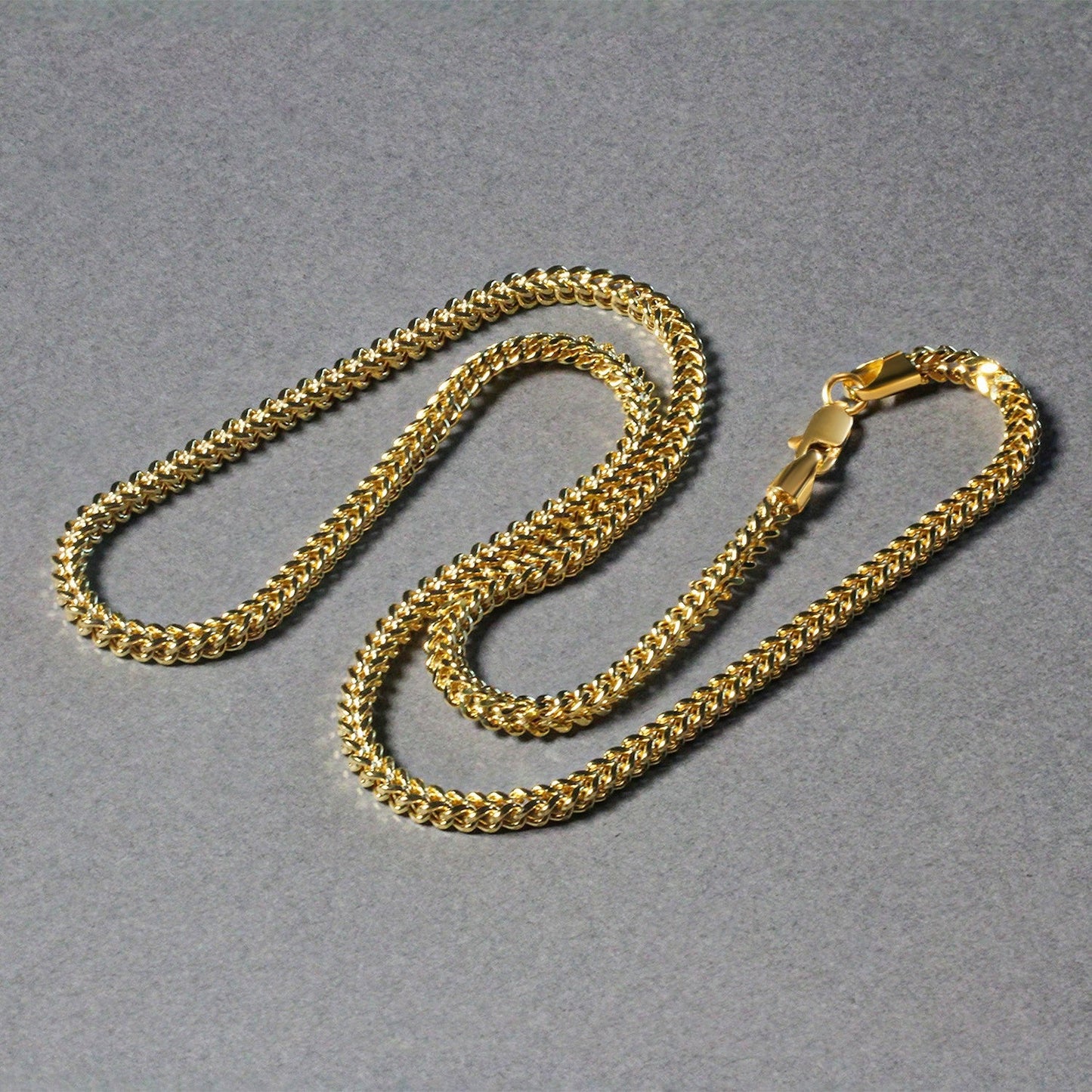 Cadena Franco cuadrada de oro amarillo de 14k y 3.2mm