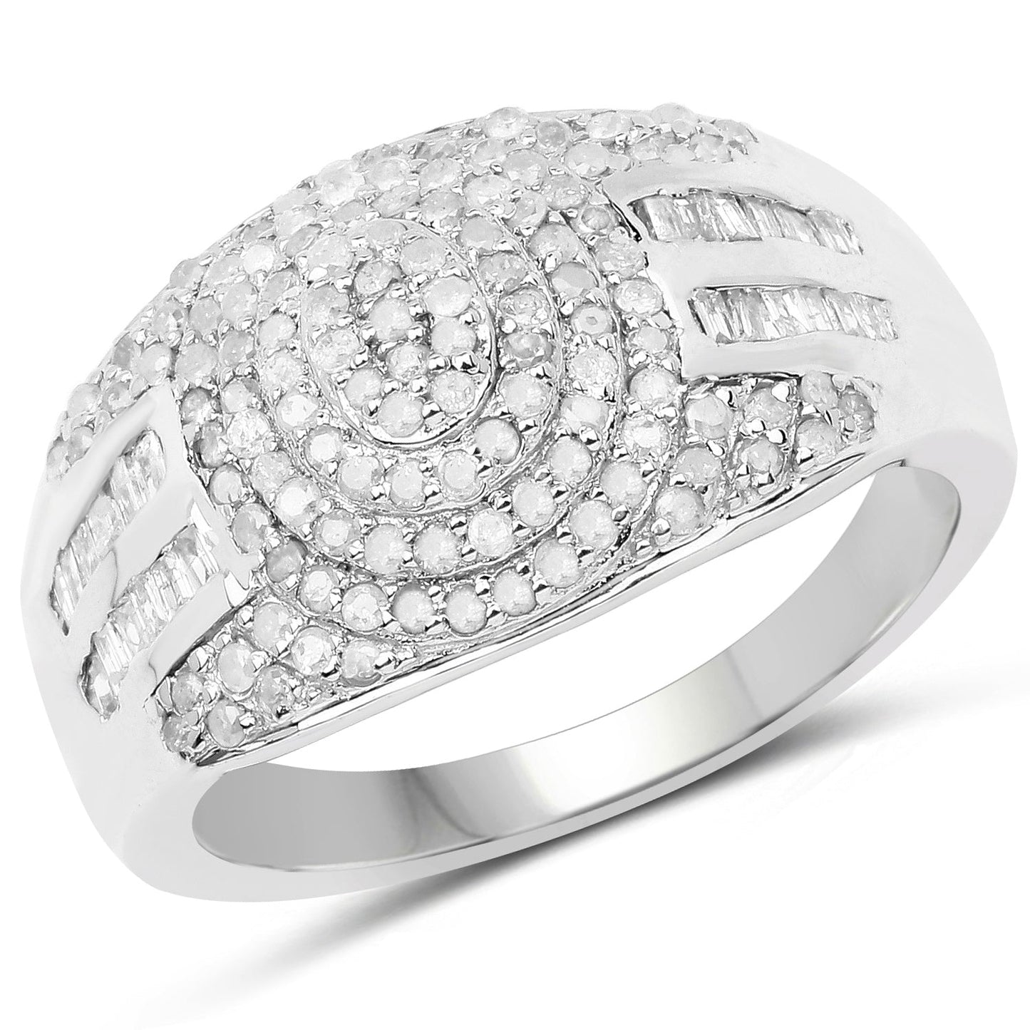 Anillo de plata de ley .925 con diamante blanco genuino de 1.15 quilates