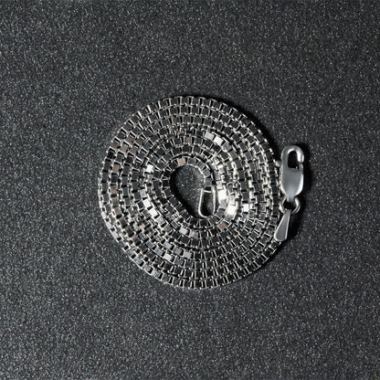 Cadena de oro blanco de 14k, diseño clásico, de 1.4mm