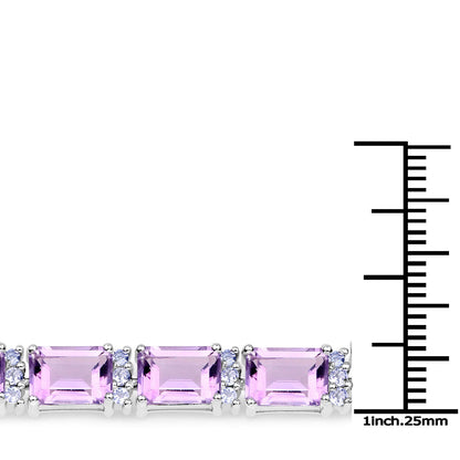 Pulsera de plata esterlina .925 con amatista y tanzanita genuinas de 19.19 quilates