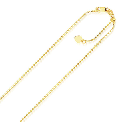 Cadena Ajustable de Oro Amarillo de 14k Estilo Singapur (1.40 mm)
