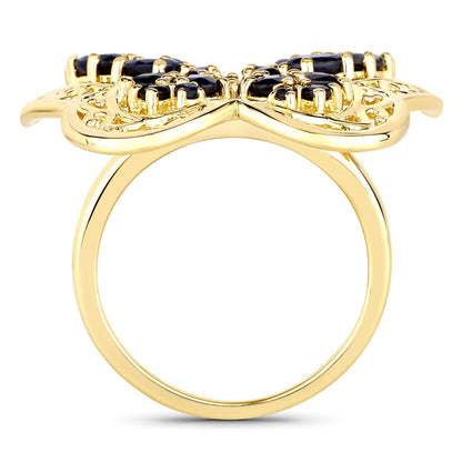 Anillo de plata de ley .925 con zafiro azul genuino de 2.86 quilates