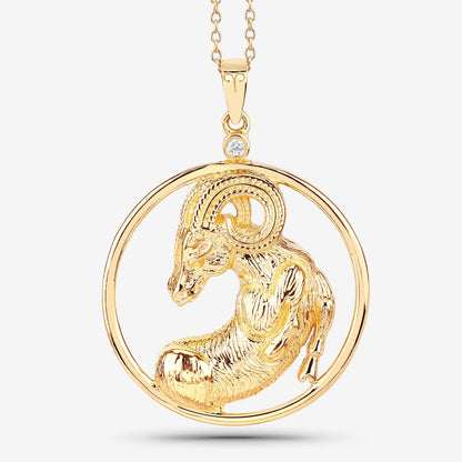 Colgante de plata de ley .925 con diamante blanco auténtico de 0.03 quilates