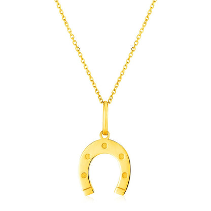 Collar de oro amarillo de 14 quilates con herradura