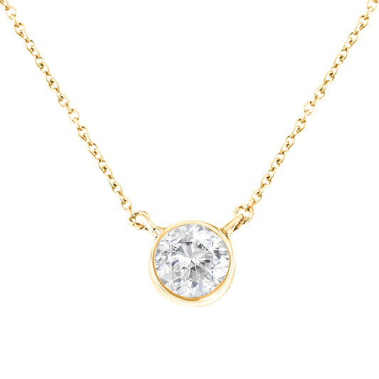 Collar con colgante biselado de diamantes de 0,50 quilates en plata de ley .925 de 45,72 cm (color I-J, claridad I2-I3)