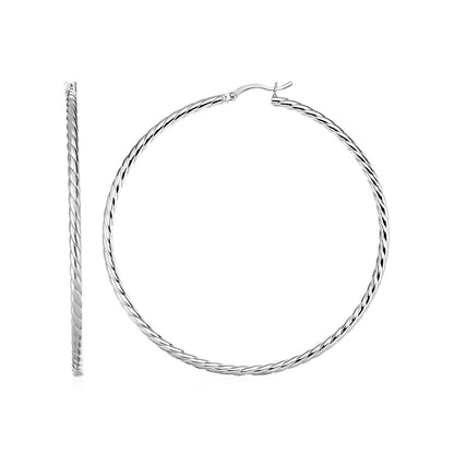 Aretes de Aro con Textura Retorcida en Plata de Ley