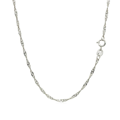 Cadena Singapur de oro blanco de 10k y 1.5mm
