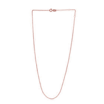 Cadena ajustable de oro rosa de 14k (0.97 mm)