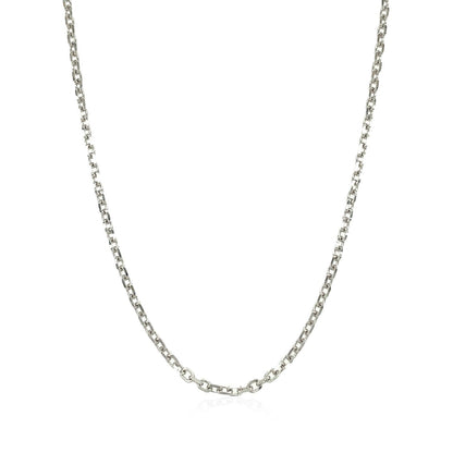 Cadena de eslabones tipo cable de 14k en oro blanco con corte de diamante de 1.8mm