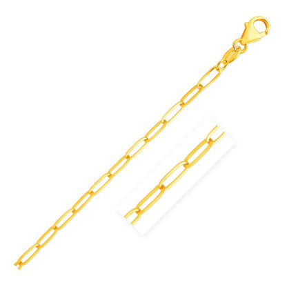 Pulsera de Oro Amarillo de 14K de Eslabones Alargados (4.0mm)