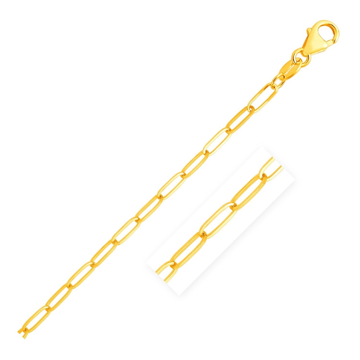 Cadena de eslabones de oro amarillo de 14K (4.0mm)