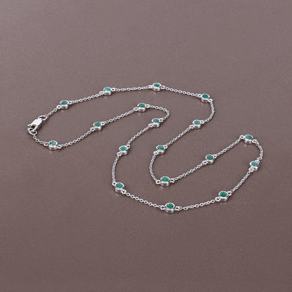 Collar de plata de ley .925 con esmeralda auténtica de 1.80 quilates