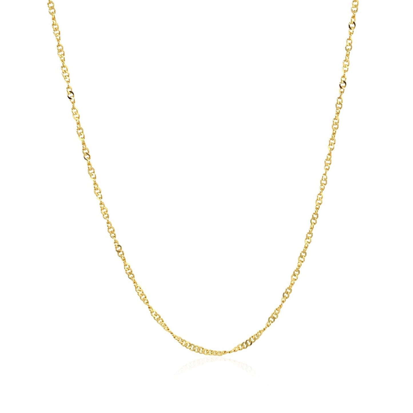 Cadena Ajustable de Oro Amarillo de 14k Estilo Singapur (1.40 mm)