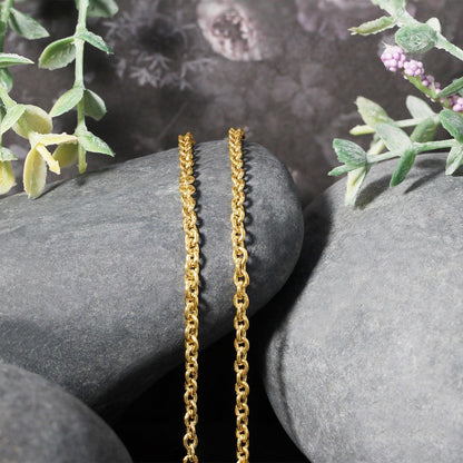 Cadena de eslabones tipo cable Forsantina Lite de oro amarillo de 14k y 3,0 mm