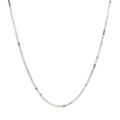 Cadena veneciana ajustable de oro blanco de 10 quilates de 0.85 mm