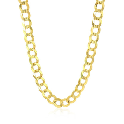 Cadena de eslabones cubanos de oro amarillo de 10k de 7,0 mm