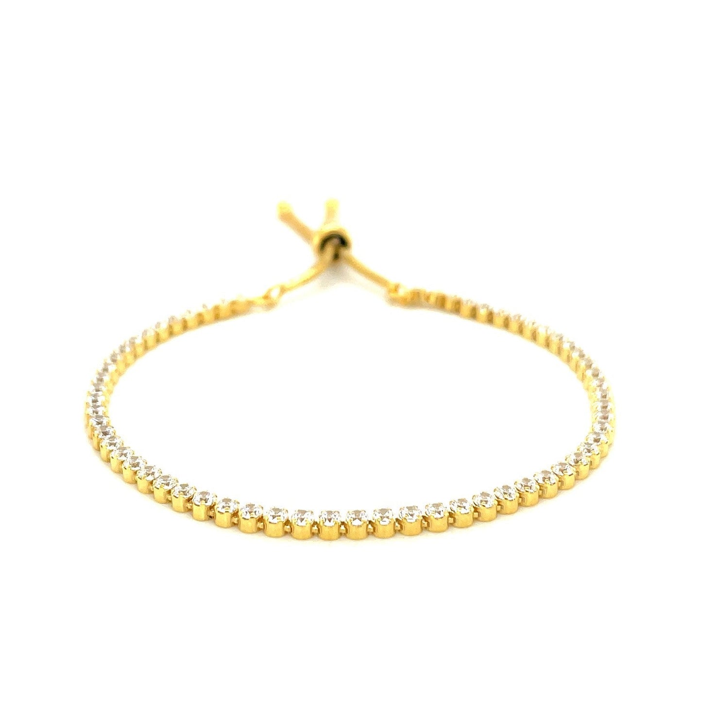 Pulsera ajustable estilo tenis con circonitas cúbicas en plata de ley