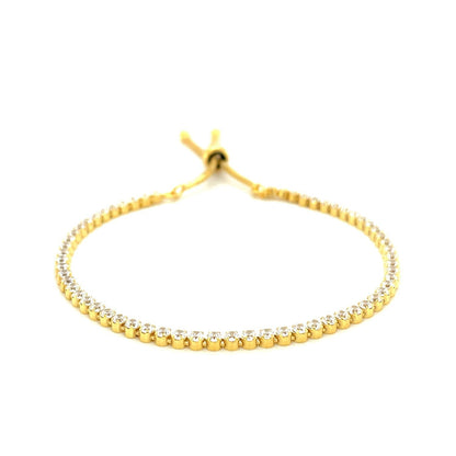 Pulsera ajustable estilo tenis con circonitas cúbicas en plata de ley