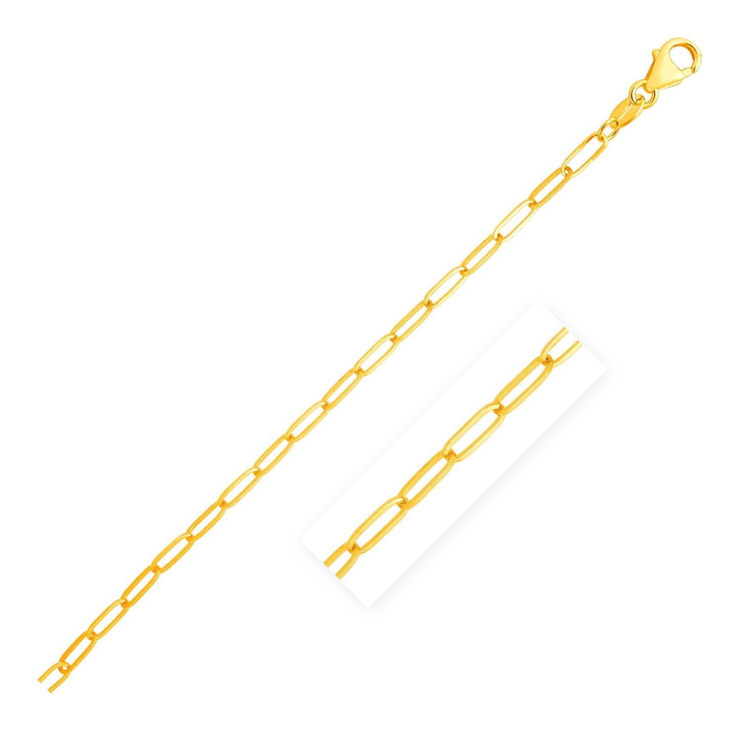 Cadena de eslabones ovalados de oro amarillo de 14K (3.5 mm)