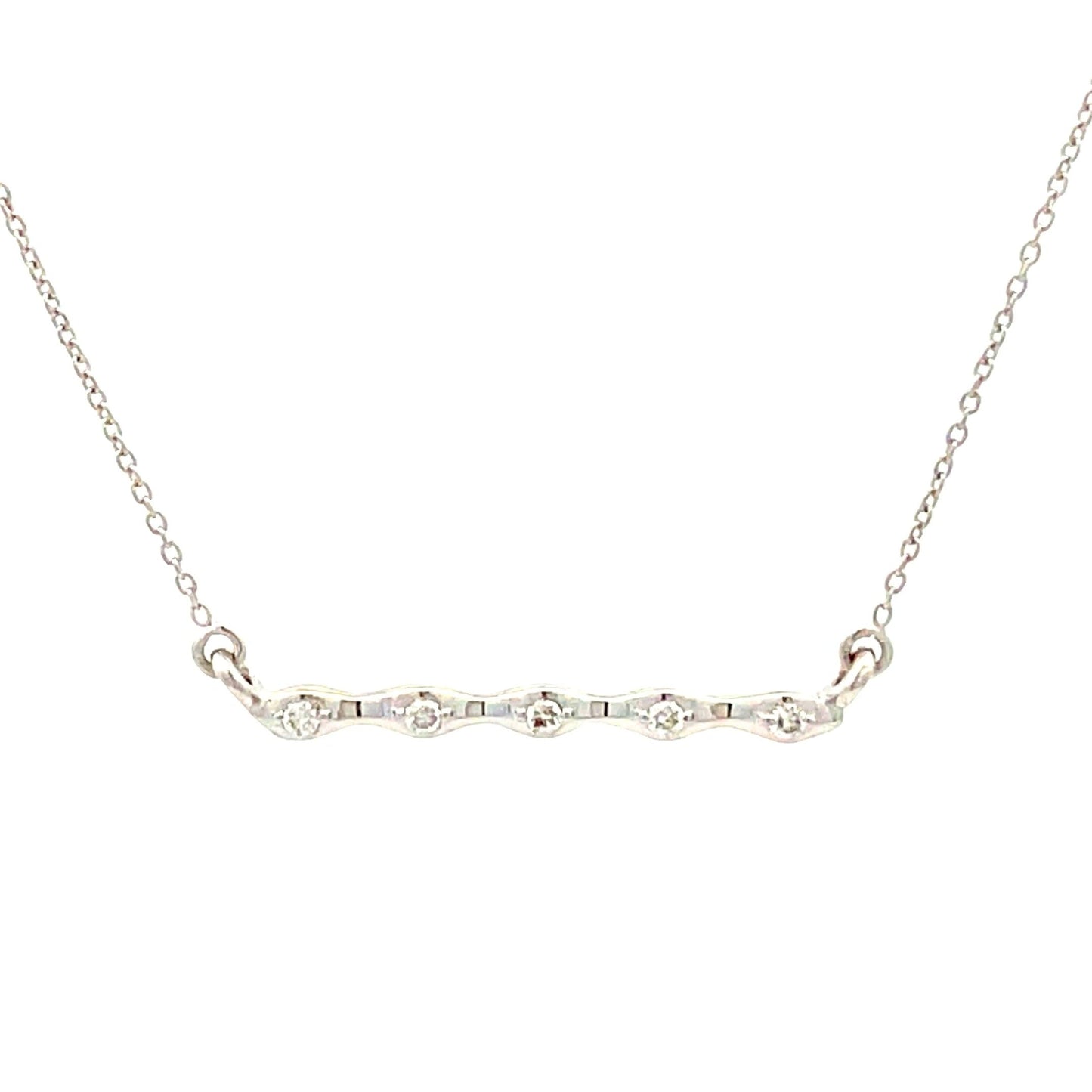 Colgantes de moda con diamante de 0,05 ct de oro blanco de 14 kt