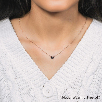 Collar Mini Corazón Pulido Oro Rosa 14k