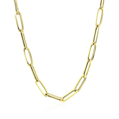 Cadena de eslabones ovalados gruesos de oro amarillo de 14K (4.2 mm)