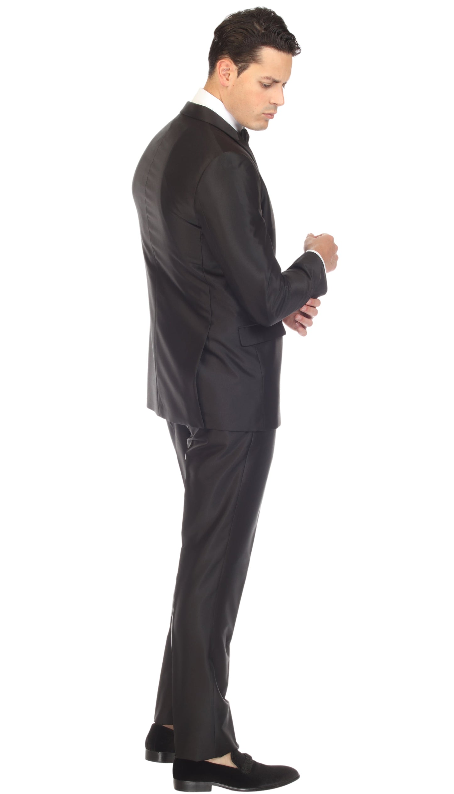 Oxford Black Sharkskin Slim Fit 2 Piece Suit