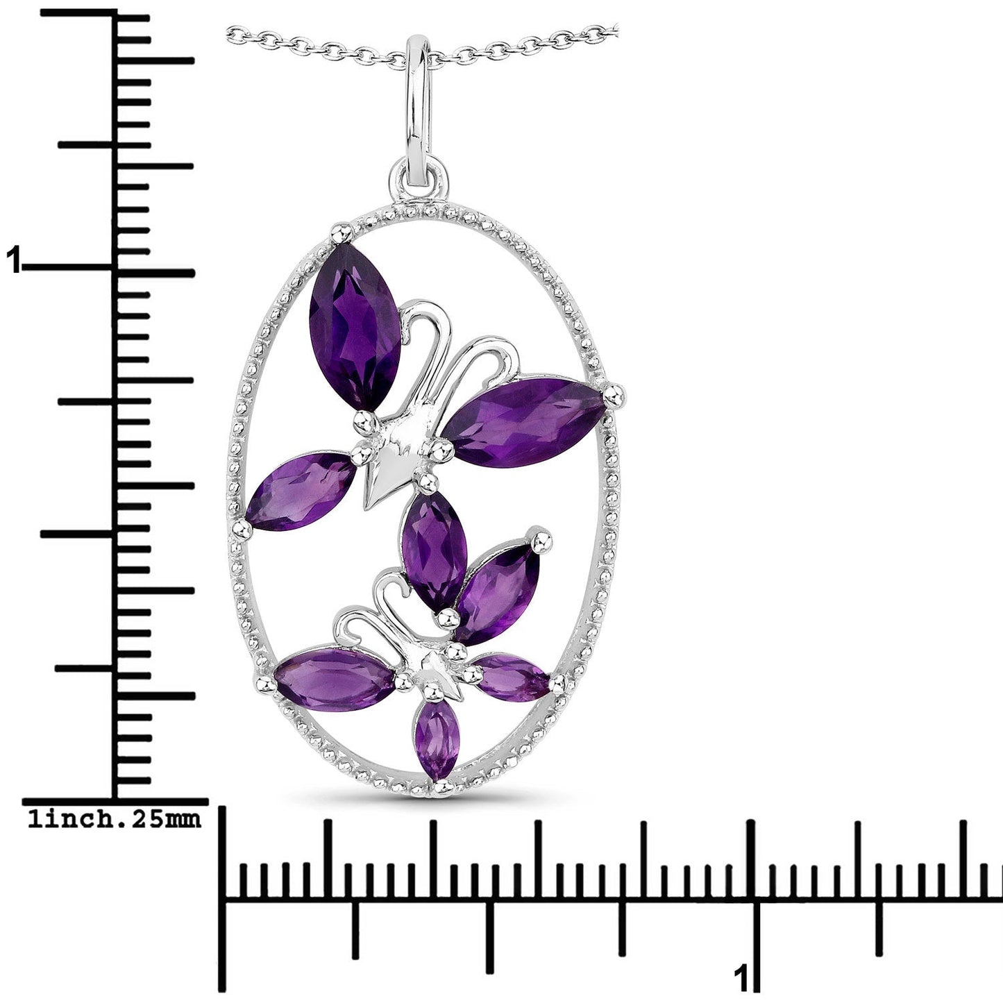 Dije de plata esterlina .925 con amatista genuina de 2.12 quilates