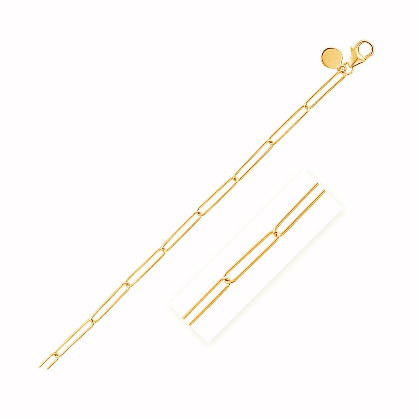 Pulsera de clip de oro amarillo de 14k (2,7 mm)