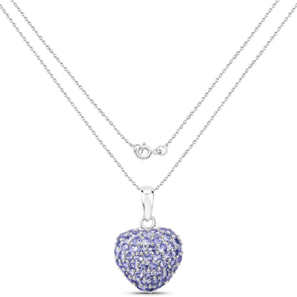 Colgante de plata esterlina .925 con tanzanita auténtica de 7,00 quilates