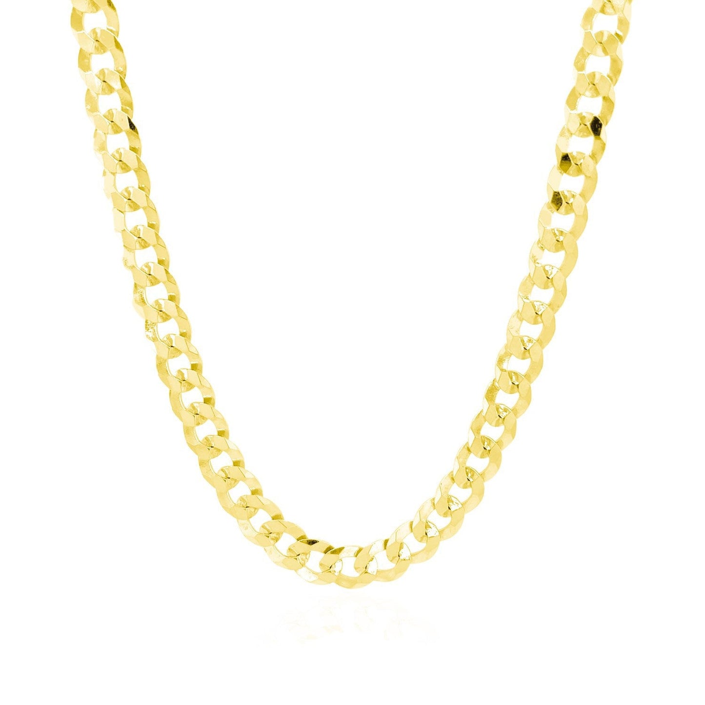 Cadena de eslabones cubanos maciza de oro amarillo de 14k de 5,7 mm