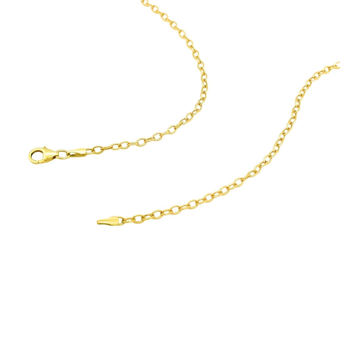 Cadena de oro amarillo de 14k de 2.5 mm con eslabones texturizados