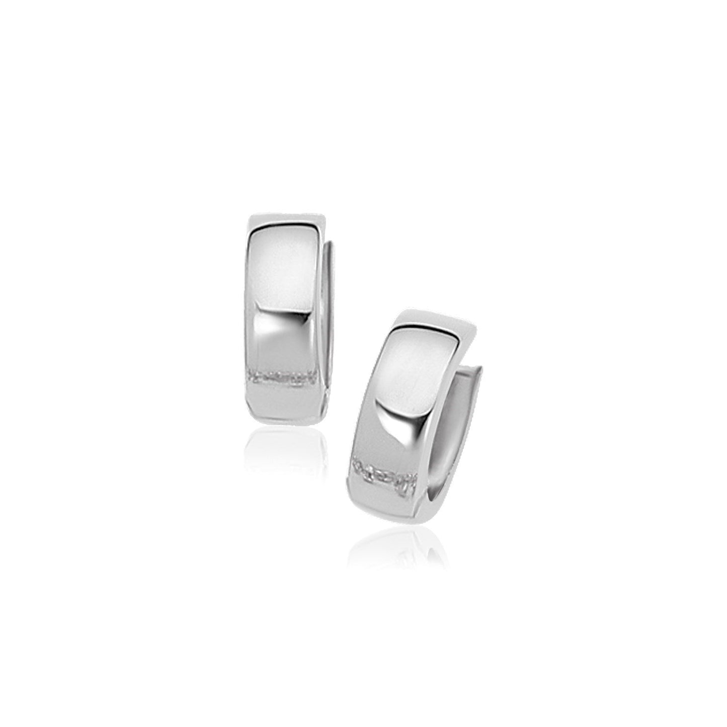 Pendientes de aro Snuggable de oro blanco de 10k