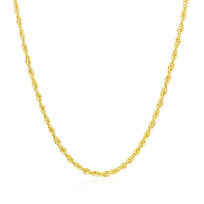 Cadena estilo cuerda de oro amarillo de 14k de 2.0mm