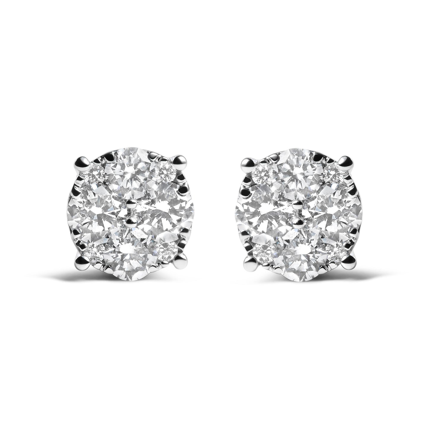 Pendientes de oro blanco de 14 quilates con diamantes de laboratorio de 2,00 quilates en total (color G-H, claridad VS1-VS2)
