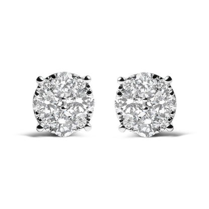Pendientes de oro blanco de 14 quilates con diamantes de laboratorio de 2,00 quilates en total (color G-H, claridad VS1-VS2)