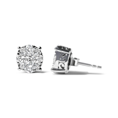 Pendientes de oro blanco de 14 quilates con diamantes de laboratorio de 2,00 quilates en total (color G-H, claridad VS1-VS2)