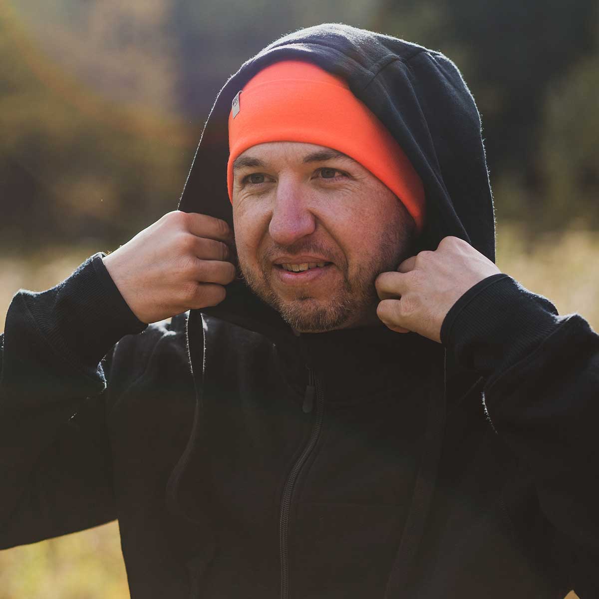 Sudadera con capucha de lana merino cepillada de hombre con cremallera completa - Gruesa