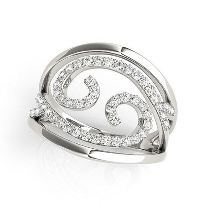 Anillo de diamantes con diseño en espiral en oro blanco de 14k (1/2 cttw)