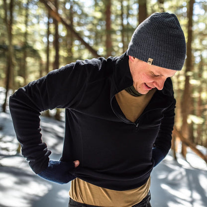 Sudadera de lana merino para hombre con cremallera de 1/4 - 100% Lana Merino